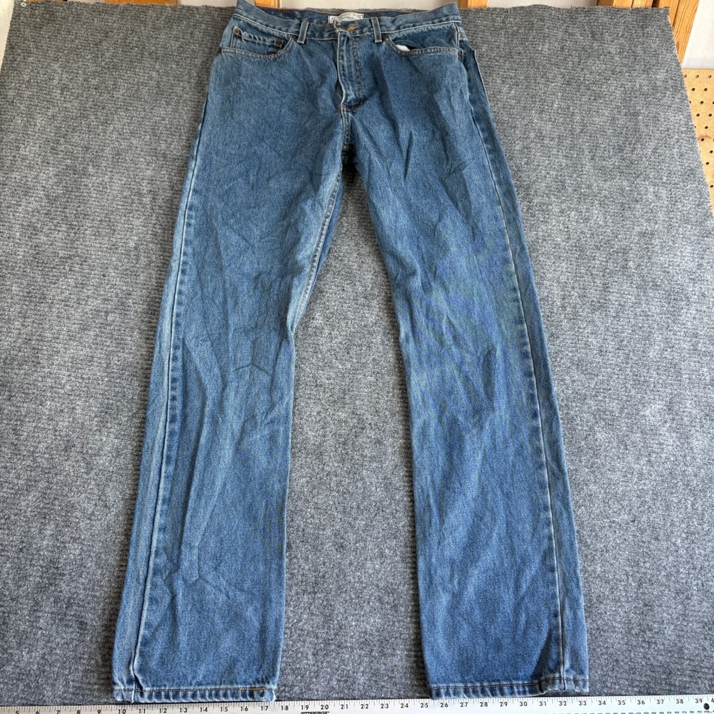 Levi Strauss Signature Mens Regular Fit Straight Leg Blue Jeans W34 L34